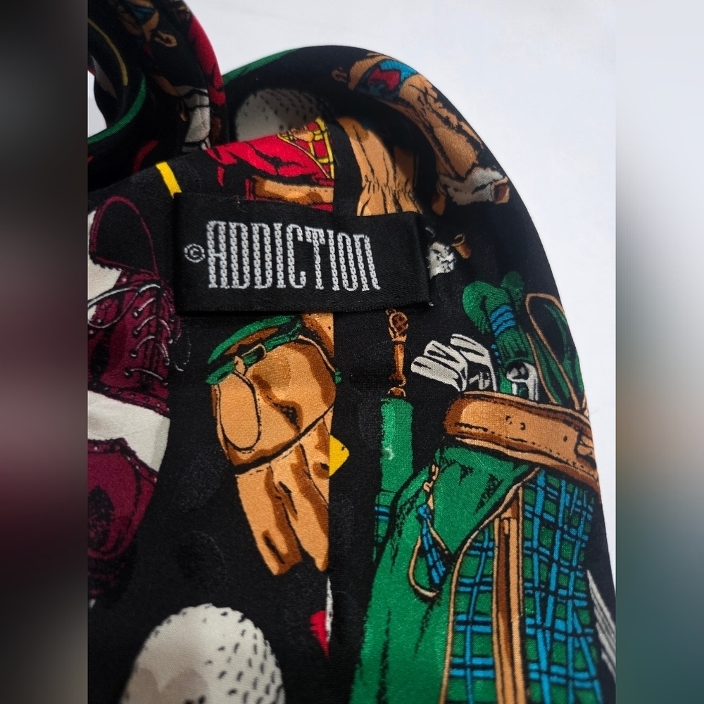 Addiction Stylish Multiclors Golf Gear Men's Tie - Picture 3 of 6